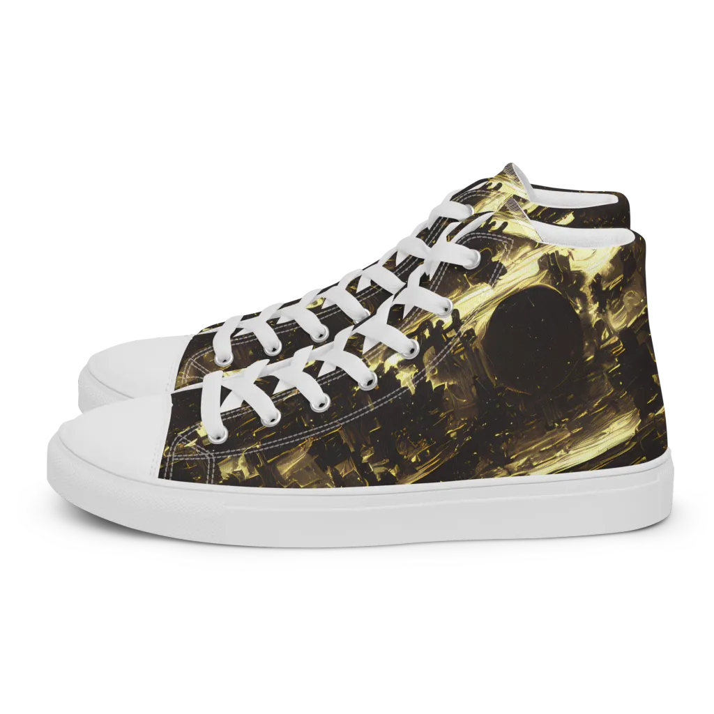 Oceanic Echo on Men's High Top Canvas Shoes — Left
