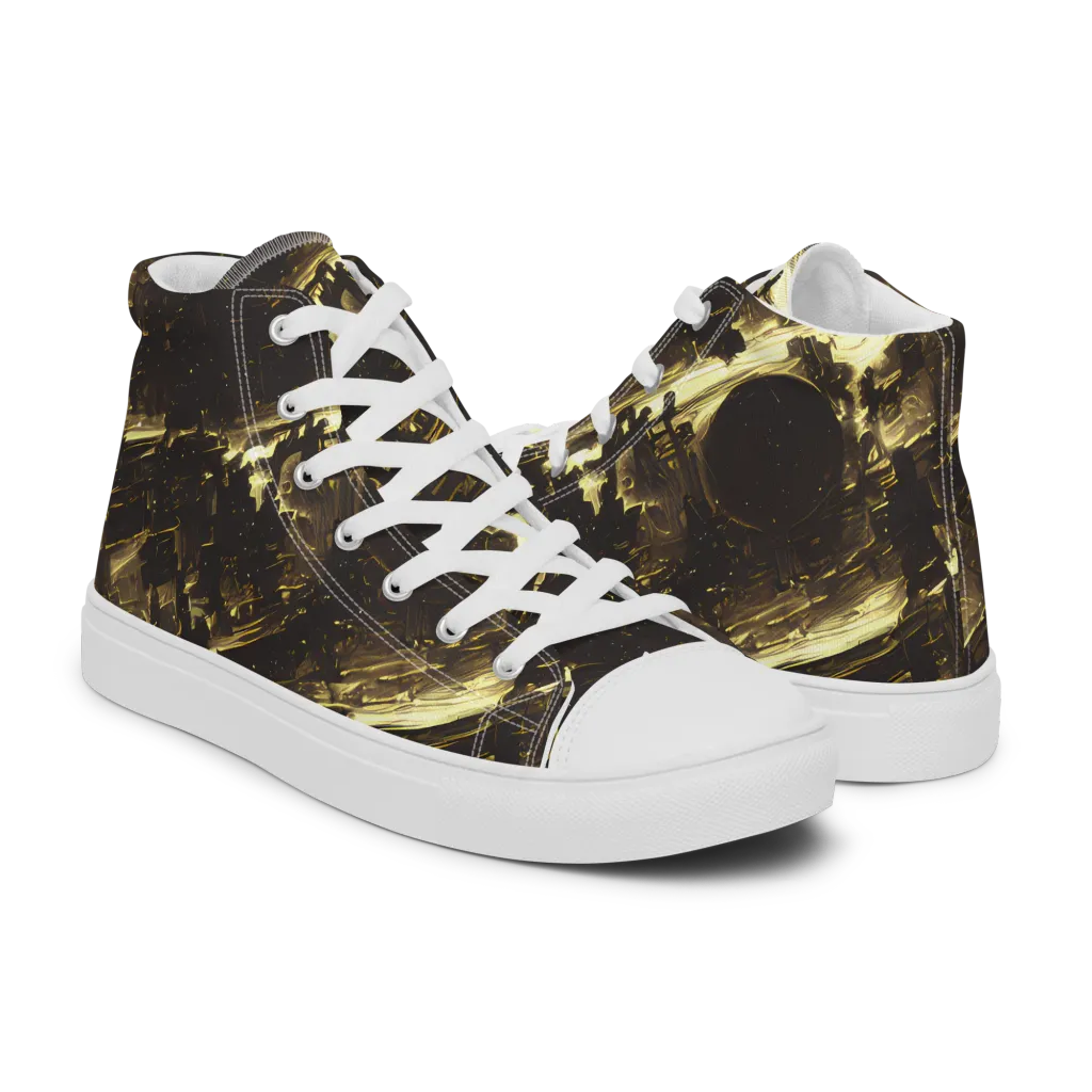 Oceanic Echo on Men's High Top Canvas Shoes — Right