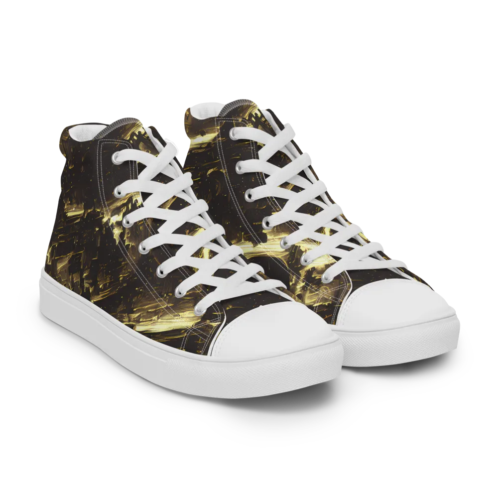 Oceanic Echo on Women's High Top Canvas Shoes — Right Front