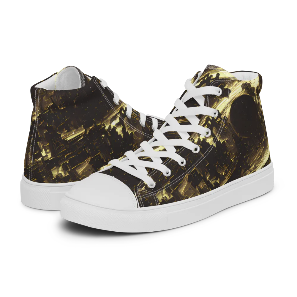 Oceanic Echo on Women's High Top Canvas Shoes — Left