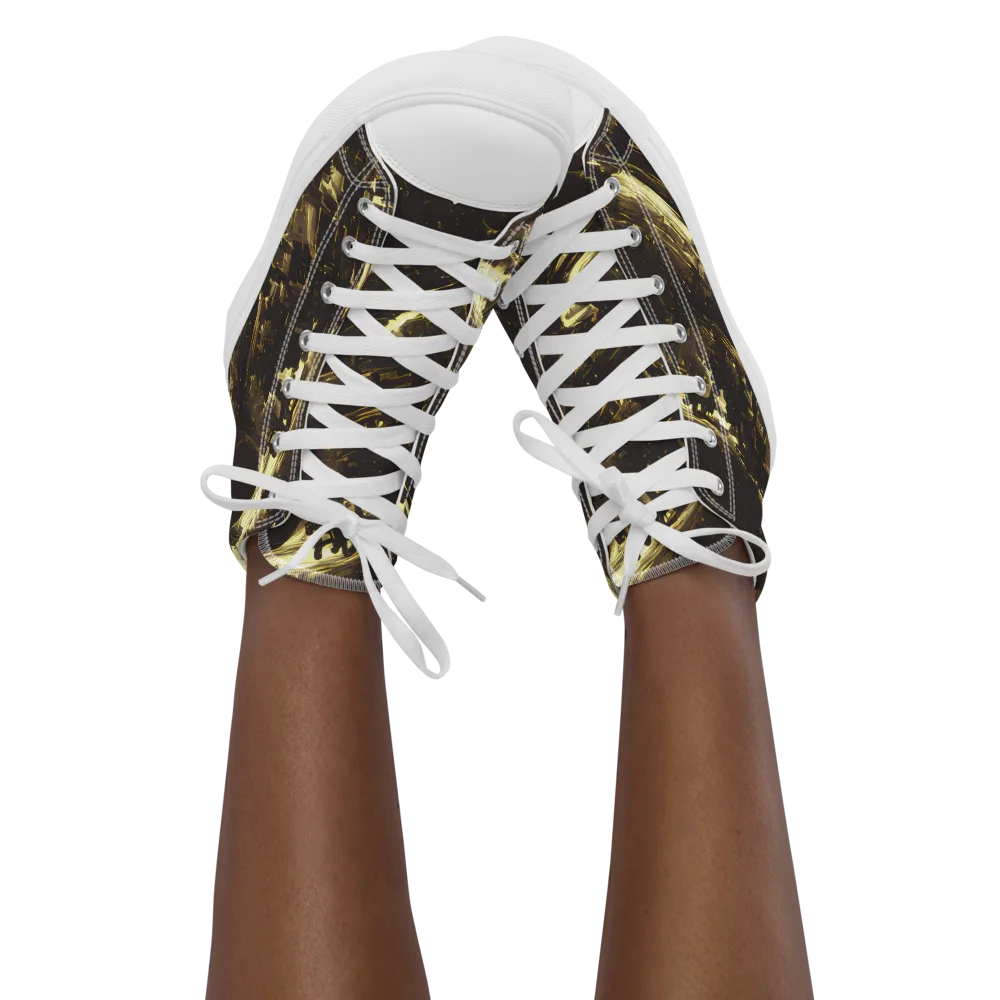 Oceanic Echo on Women's High Top Canvas Shoes — Front