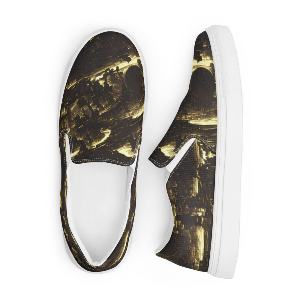 Oceanic Echo on Men's Slip-On Canvas Shoes — Front