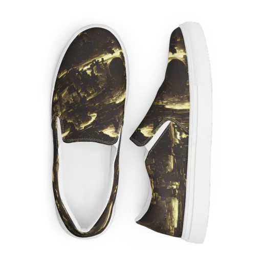 Oceanic Echo on a Men's Slip-On Canvas Shoes