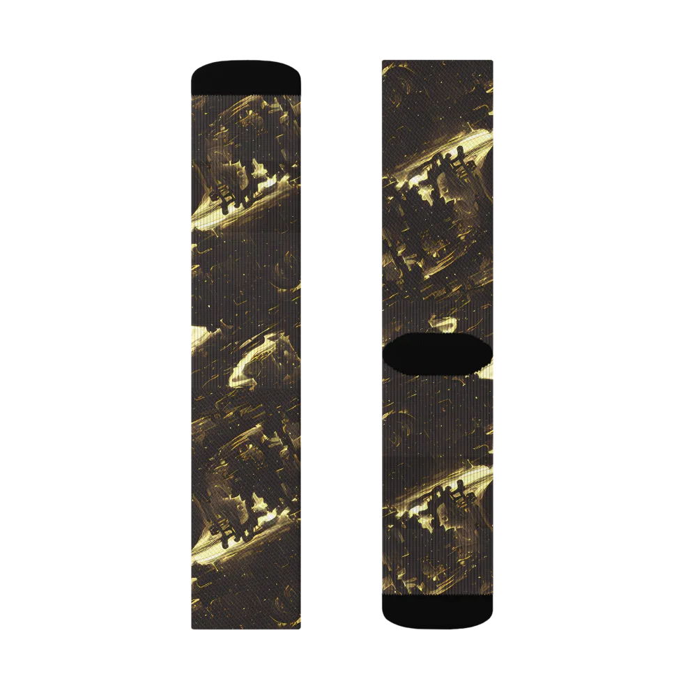 Oceanic Echo on Socks — Left Sock