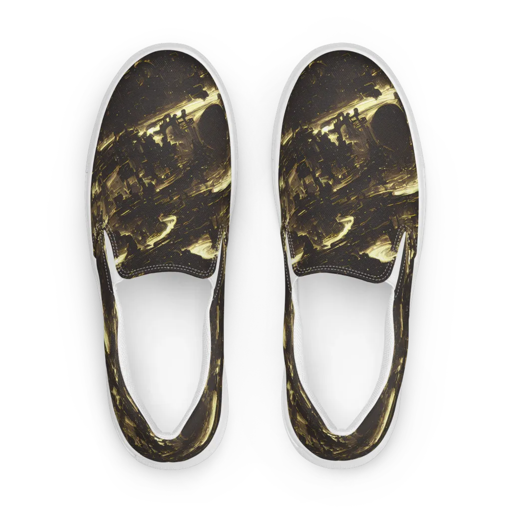 Oceanic Echo on Women's Slip-On Canvas Shoes — Front