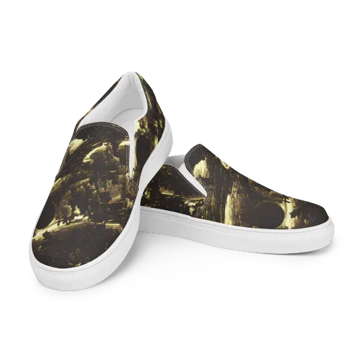 Oceanic Echo on a Women's Slip-On Canvas Shoes
