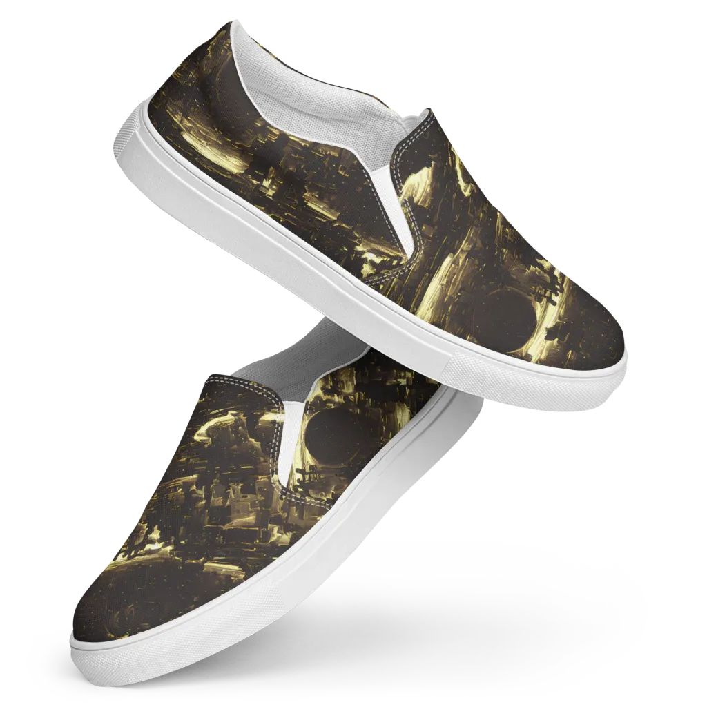 Oceanic Echo on Women's Slip-On Canvas Shoes — Front