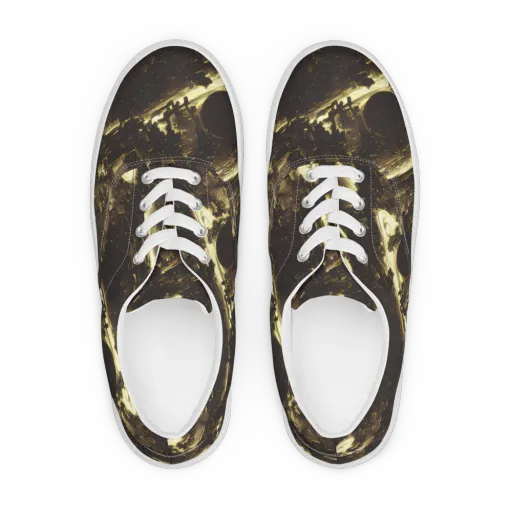 Oceanic Echo on a Men's Lace-Up Canvas Shoes