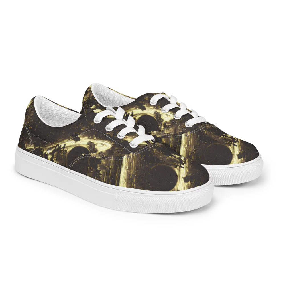 Oceanic Echo on Men's Lace-Up Canvas Shoes — Right Front