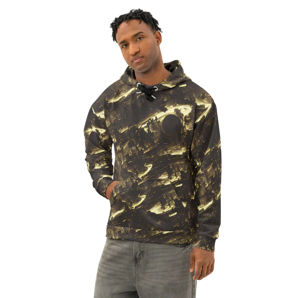 Oceanic Echo on Cotton Hoodie — Left Front