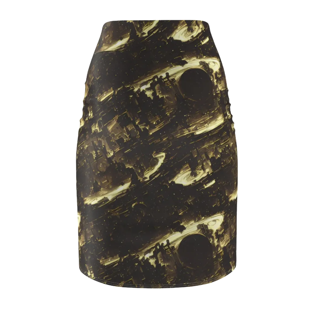 Oceanic Echo on Pencil Skirt — Back