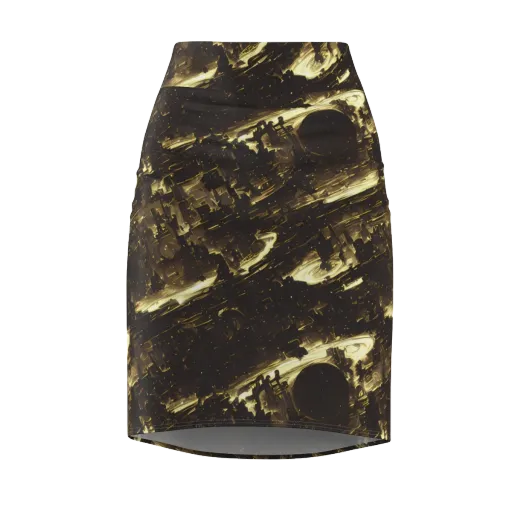 Oceanic Echo on a Pencil Skirt