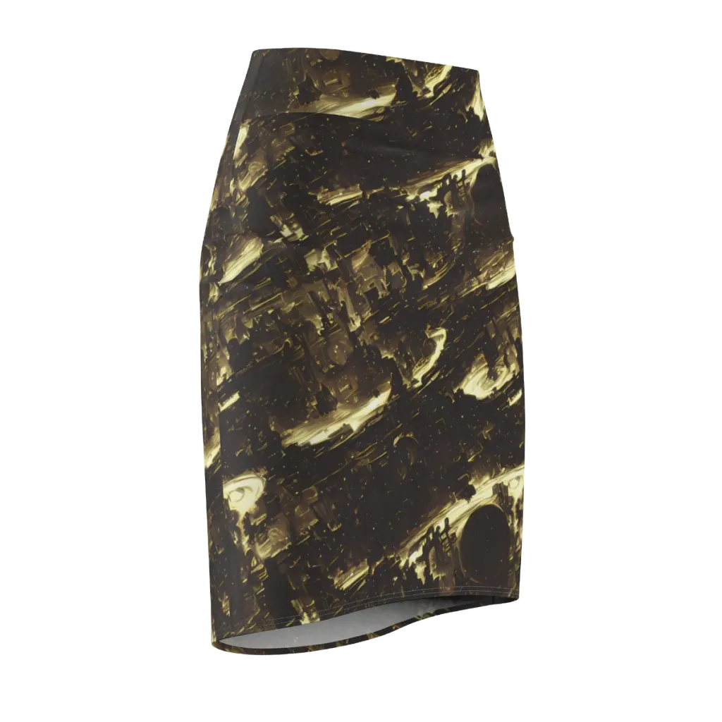 Oceanic Echo on Pencil Skirt — Front Side