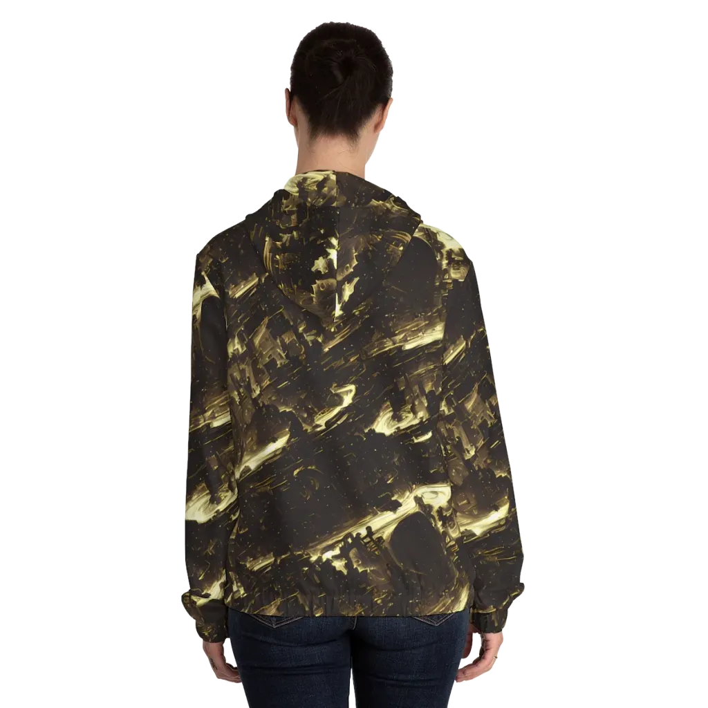Oceanic Echo on Women's Full-Zip Hoodie — Back On Person