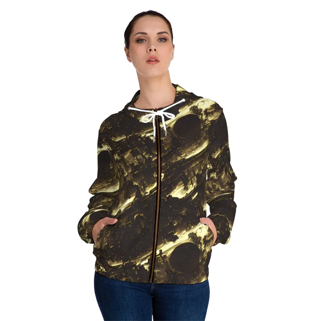 Oceanic Echo on Women's Full-Zip Hoodie — Front On Person