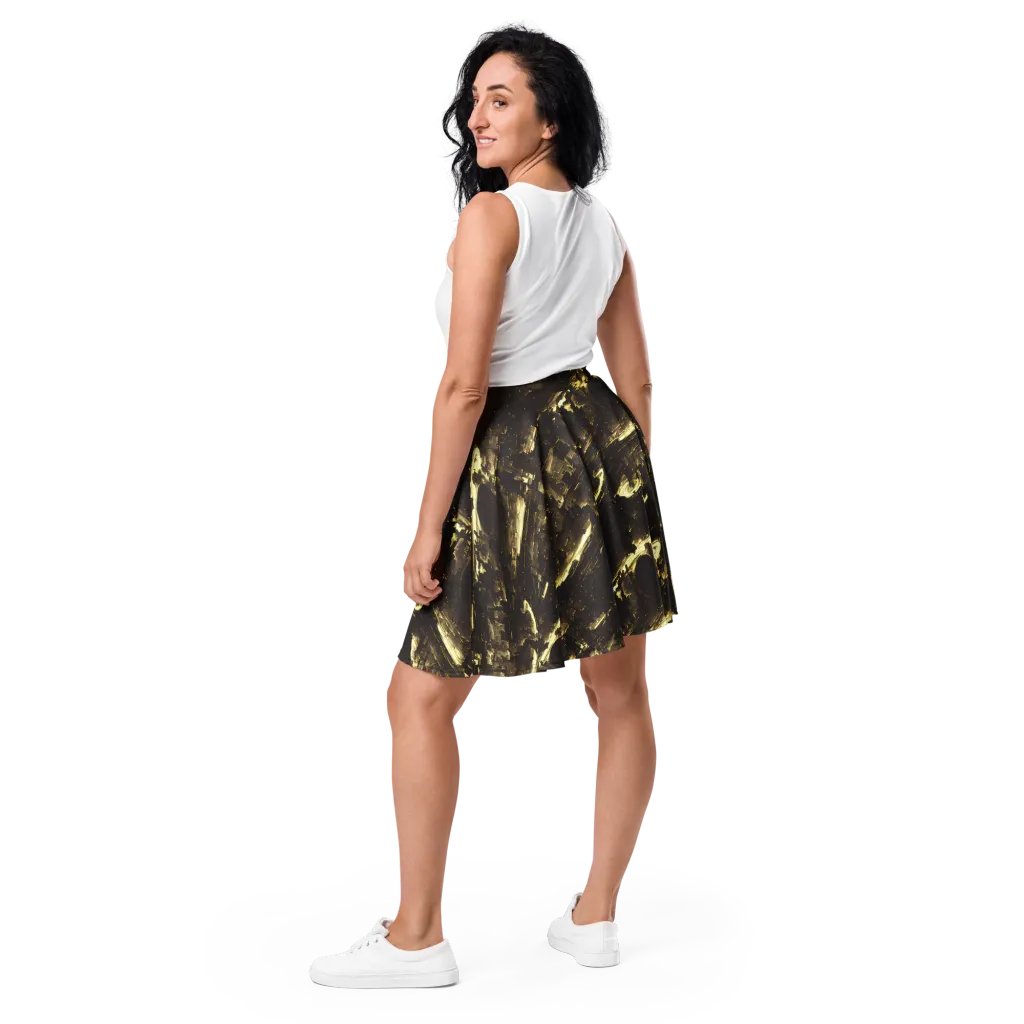 Oceanic Echo on Skater Skirt — Back