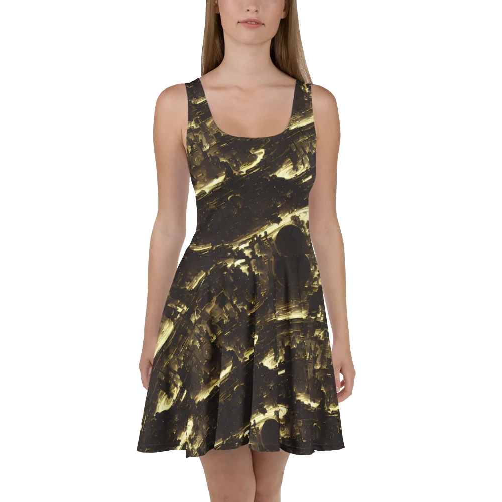 Oceanic Echo on Skater Dress — Front