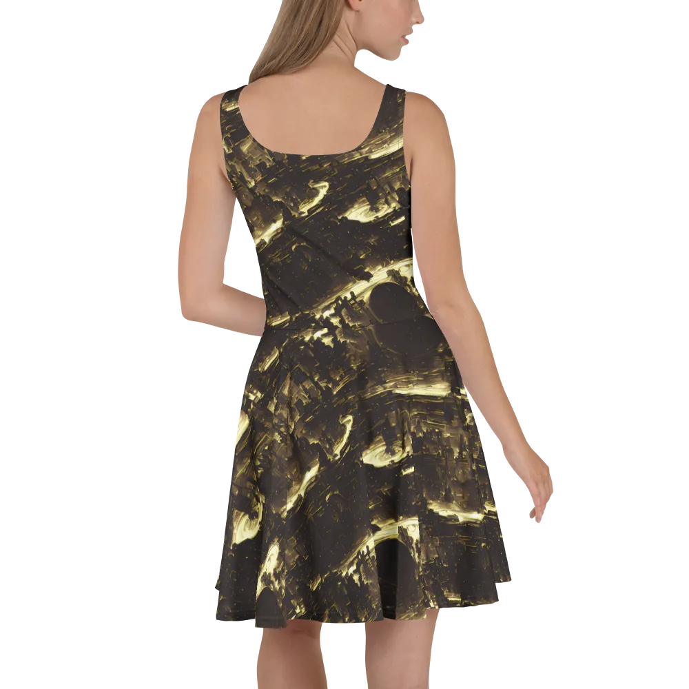 Oceanic Echo on Skater Dress — Back