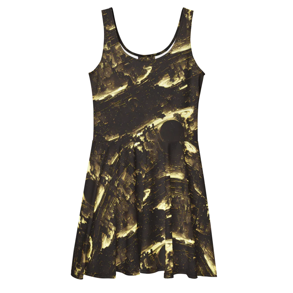 Oceanic Echo on Skater Dress — Front