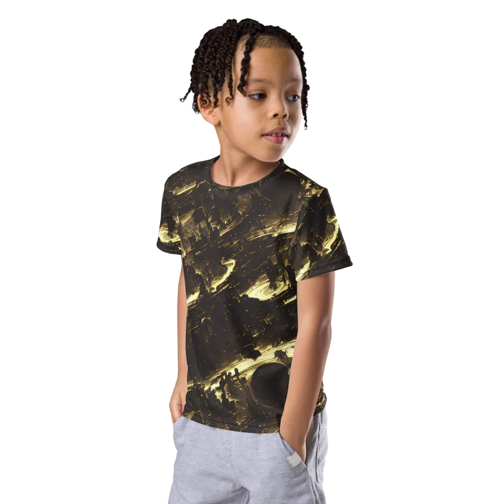 Oceanic Echo on Kids Crew Neck T-Shirt — Left Front