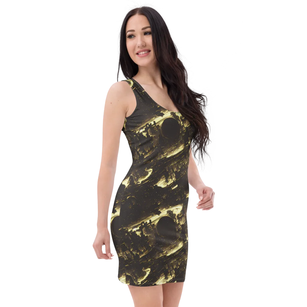 Oceanic Echo on Bodycon Dress — Right Front