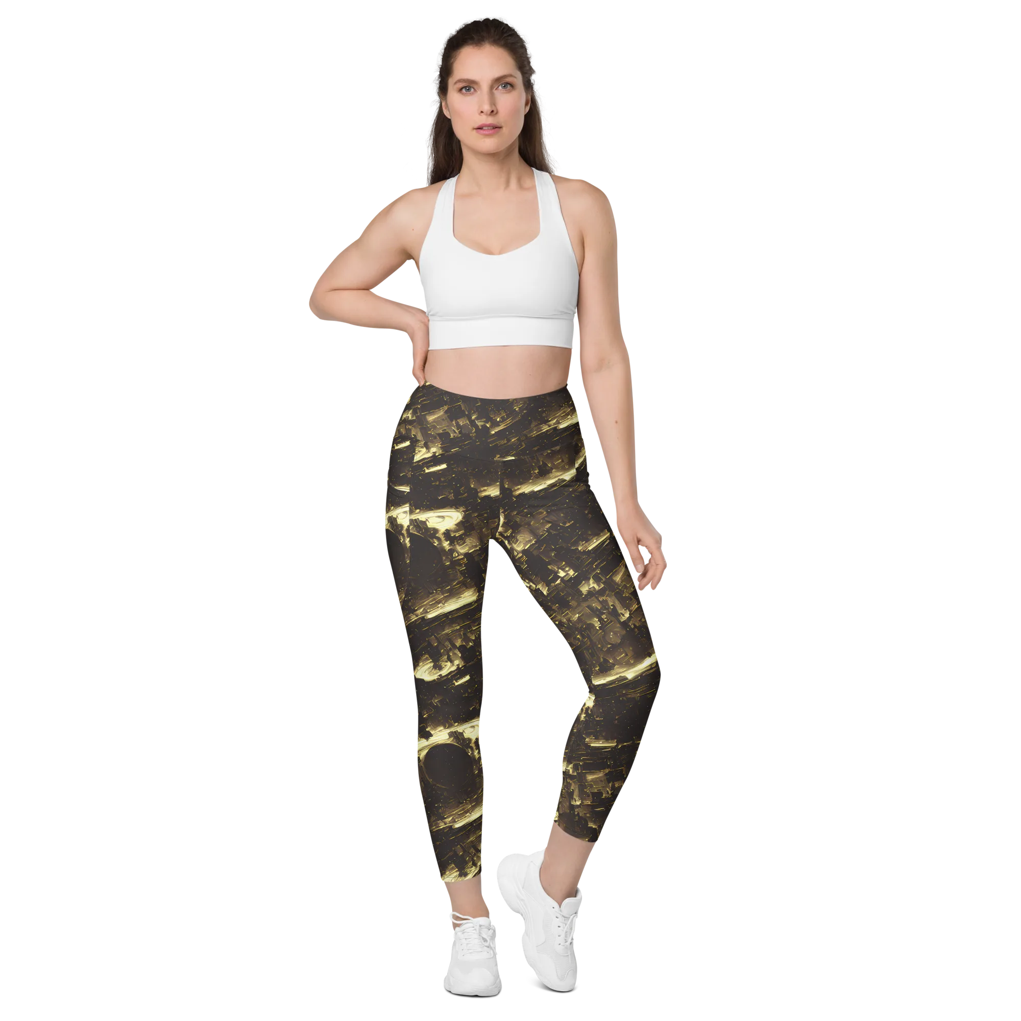 Oceanic Echo on Leggings with Pockets — Front