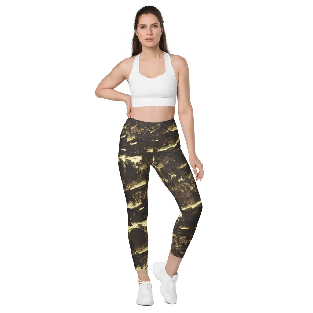 Oceanic Echo on Leggings with Pockets — Front