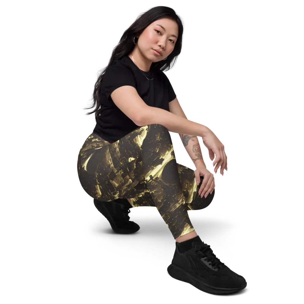 Oceanic Echo on Leggings with Pockets — Right Front