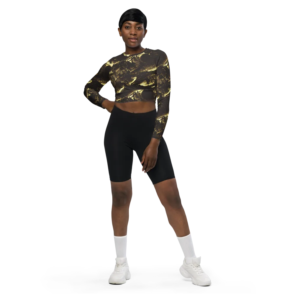 Oceanic Echo on Long Sleeve Crop Top — Front