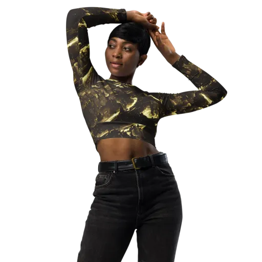 Oceanic Echo on a Long Sleeve Crop Top