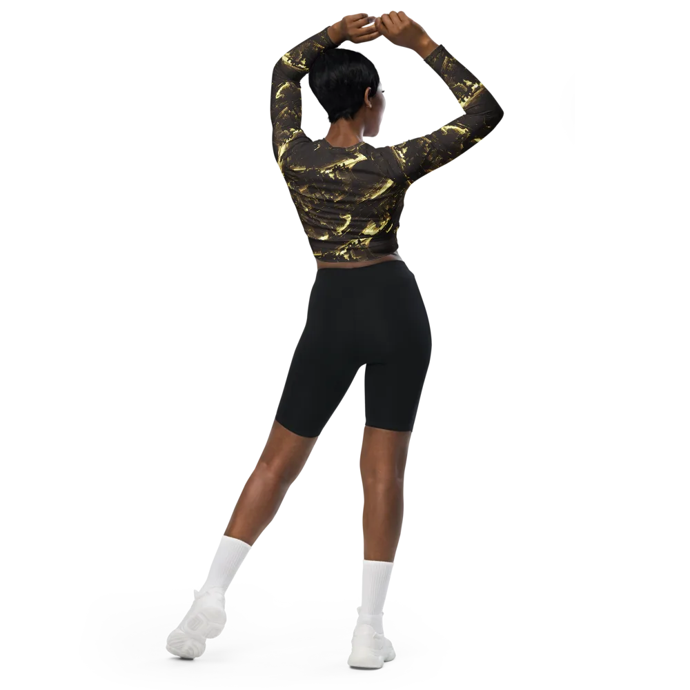 Oceanic Echo on Long Sleeve Crop Top — Back