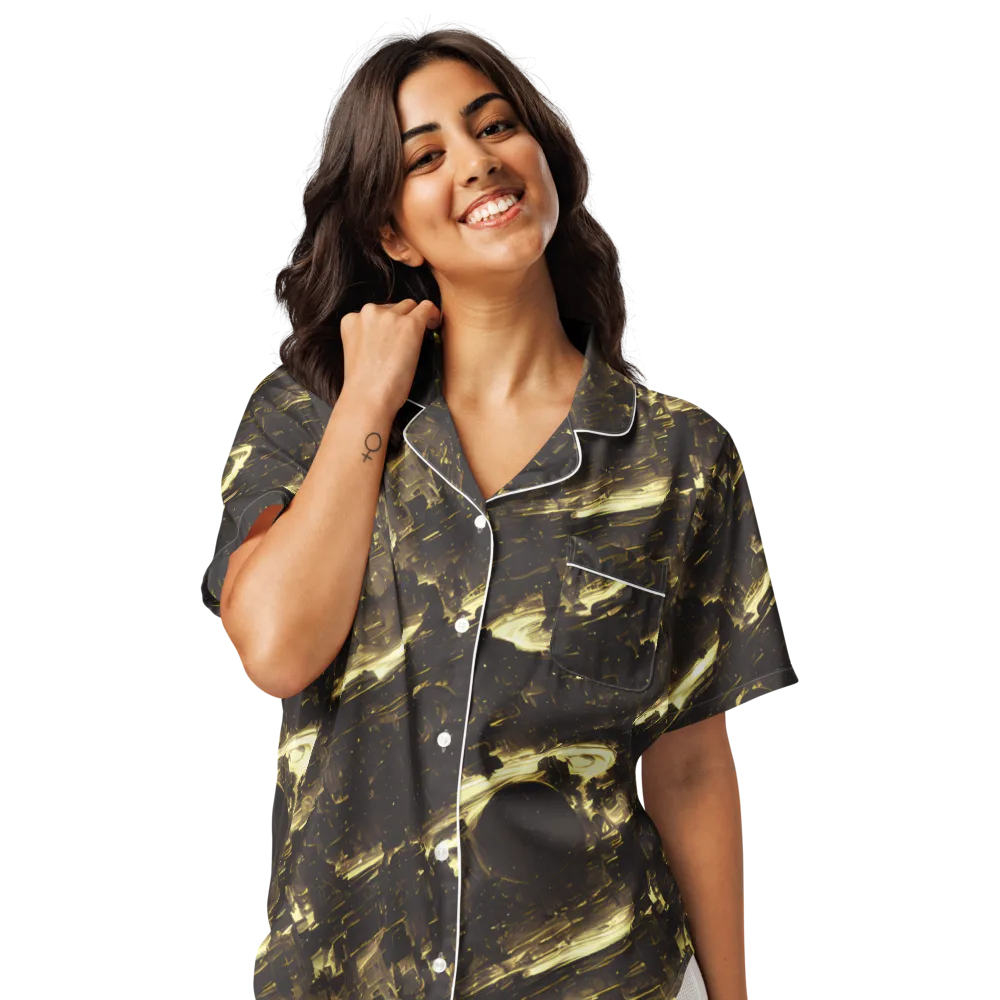 Oceanic Echo on Women's Short Sleeve Pajama Top — Front