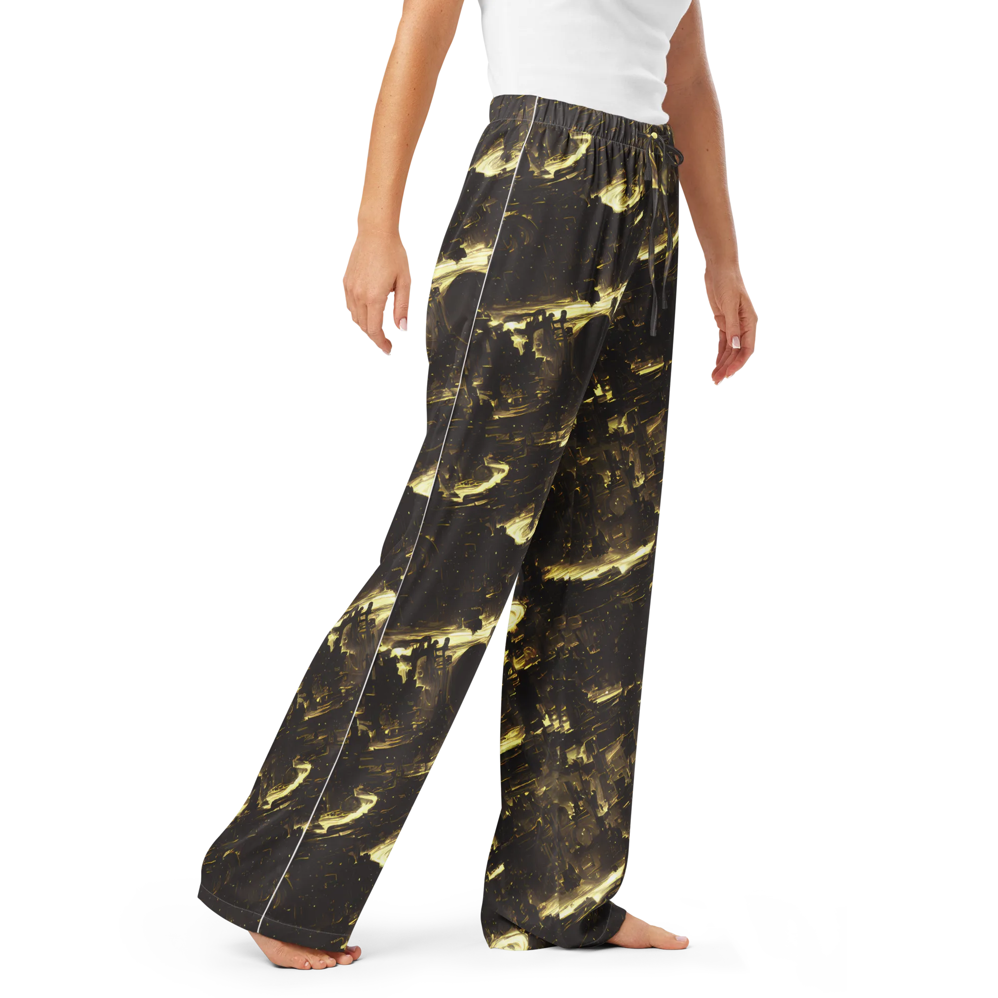 Oceanic Echo on Women's Pajama Pants — Right Front