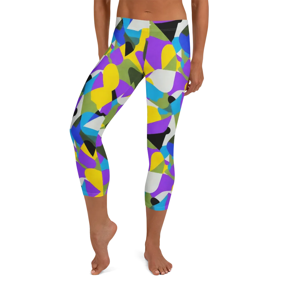 Wild Color Field on Capri Leggings — Front