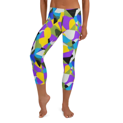 Wild Color Field on a Capri Leggings