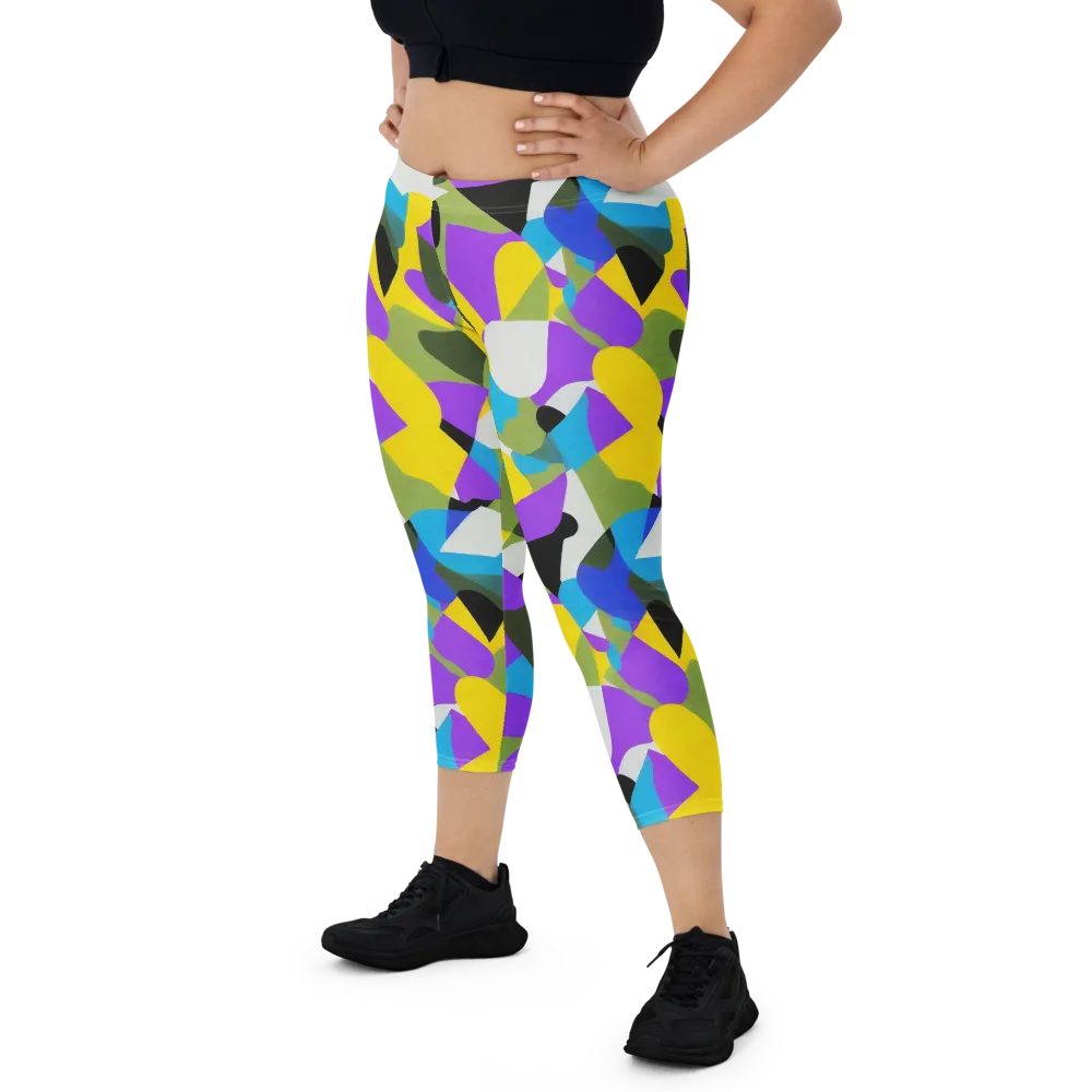 Wild Color Field on Capri Leggings — Front