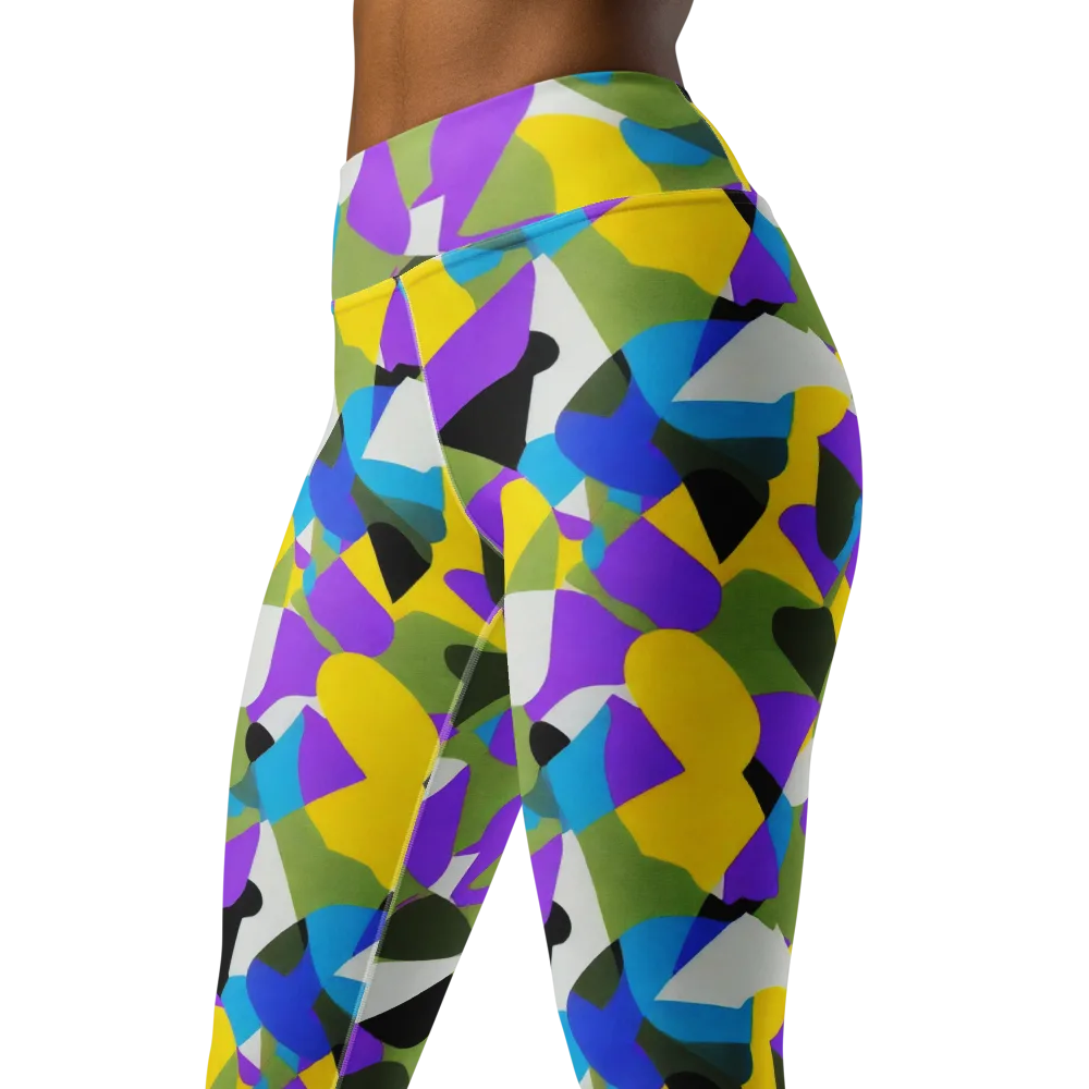 Wild Color Field on Yoga Leggings — Left Front