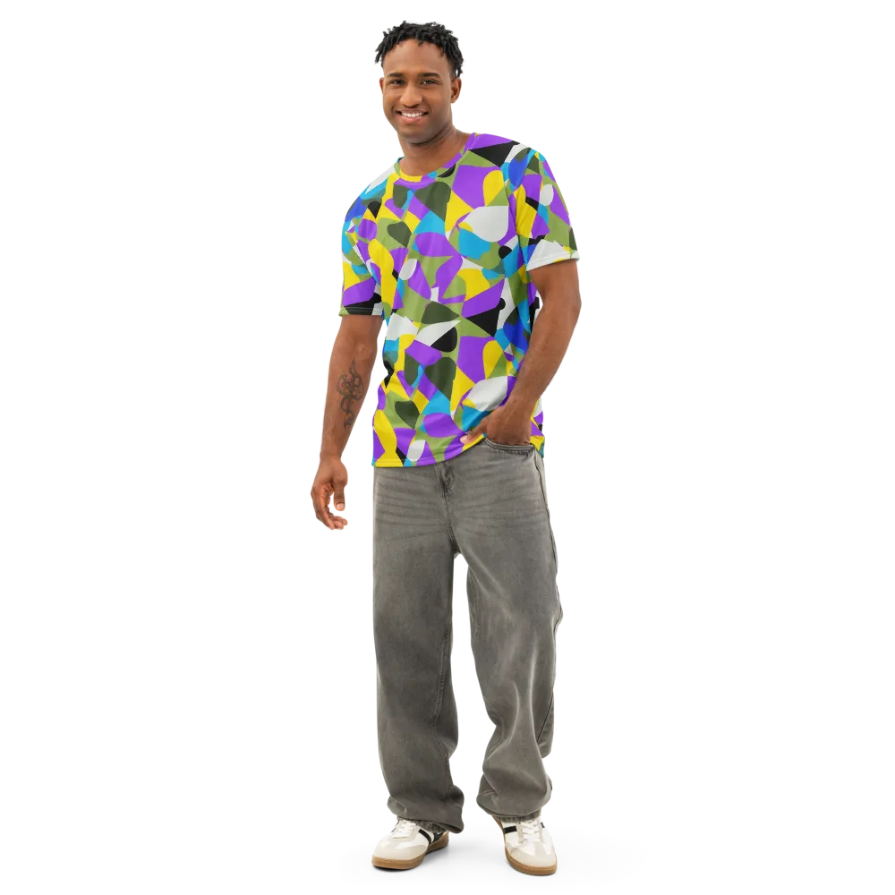 Wild Color Field on Men's Cotton Crew Neck T-Shirt — Front