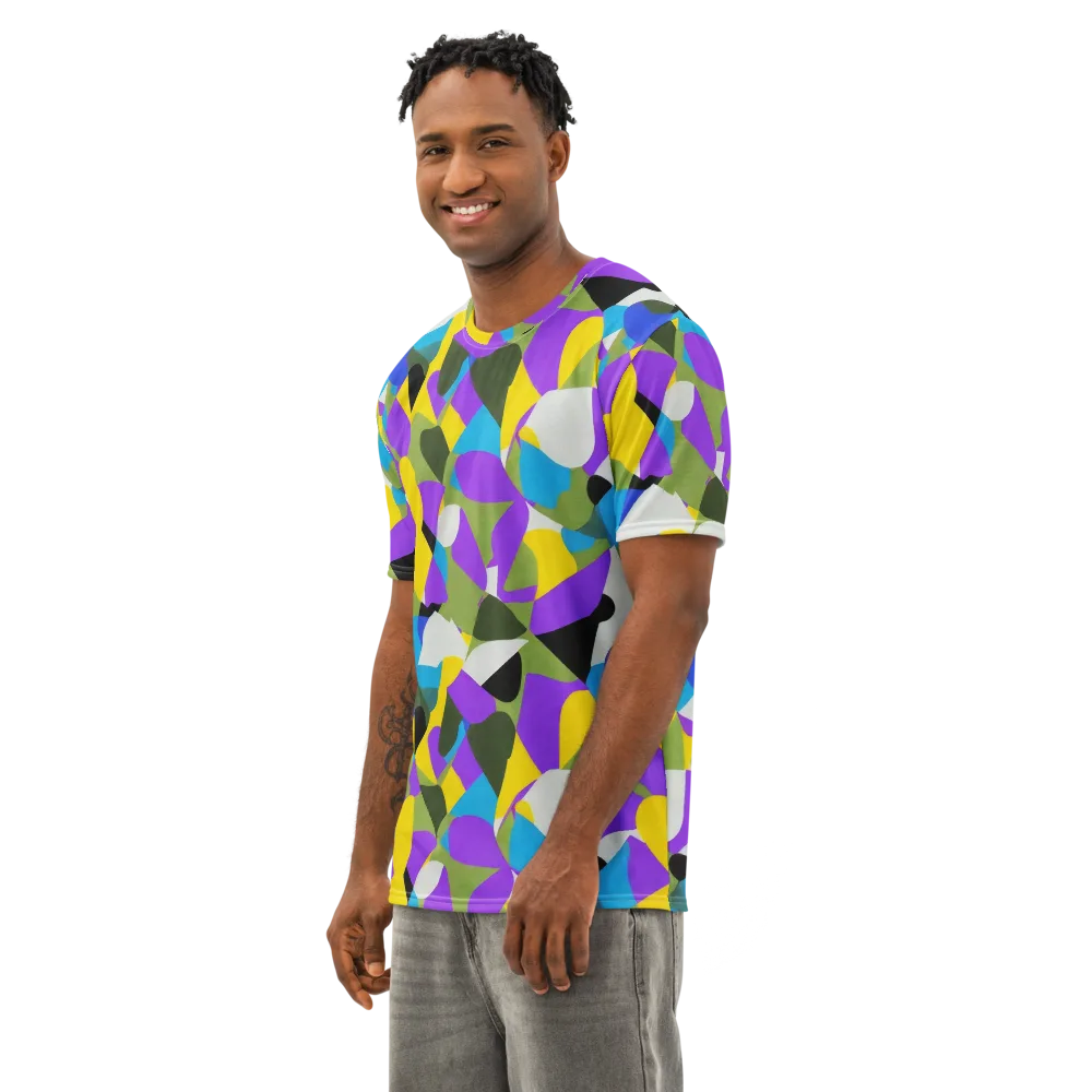 Wild Color Field on Men's Cotton Crew Neck T-Shirt — Left Front