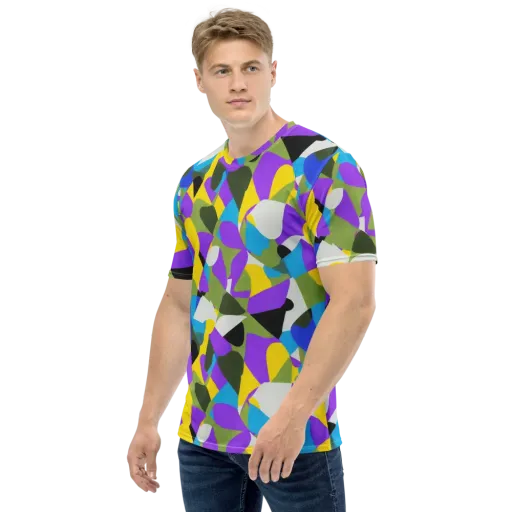 Wild Color Field on a Men's Crew Neck T-Shirt