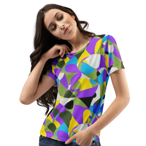 Wild Color Field on a Women's Crew Neck T-Shirt