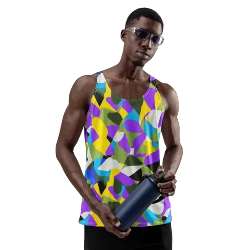 Wild Color Field on a Men's Tank Top