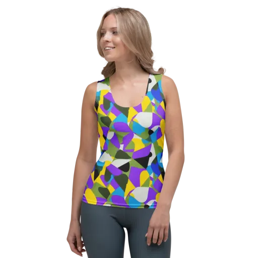 Wild Color Field on a Women's Tank Top