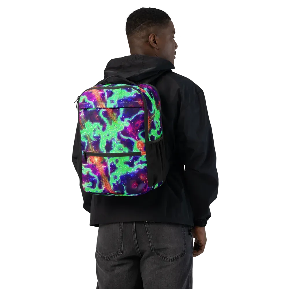 Neon Dragonfield on Utility Backpack — Back