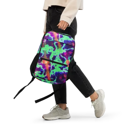 Neon Dragonfield on a Utility Backpack