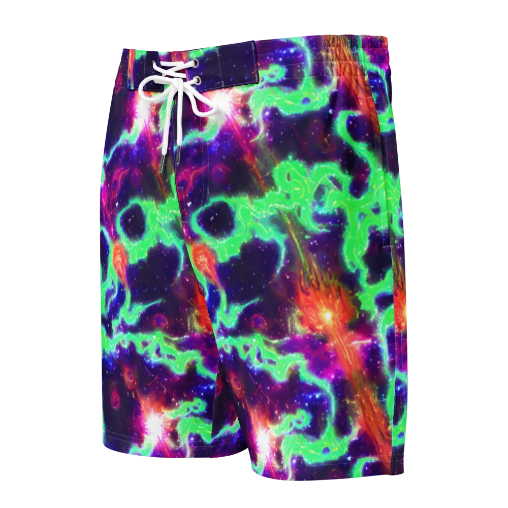 Neon Dragonfield on Men's Board Shorts — Front