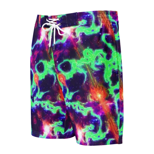 Neon Dragonfield on a Men's Board Shorts