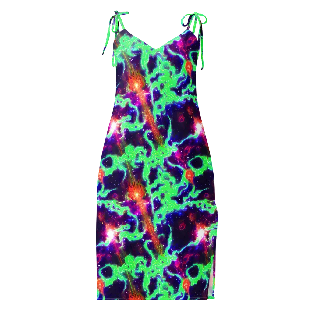 Neon Dragonfield on Slip Dress — Front