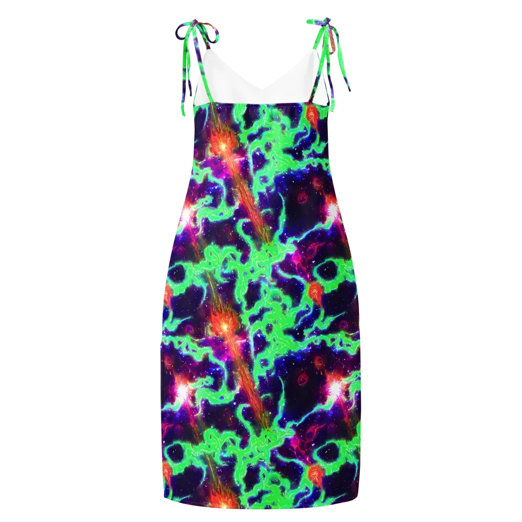 Neon Dragonfield on Slip Dress — Back