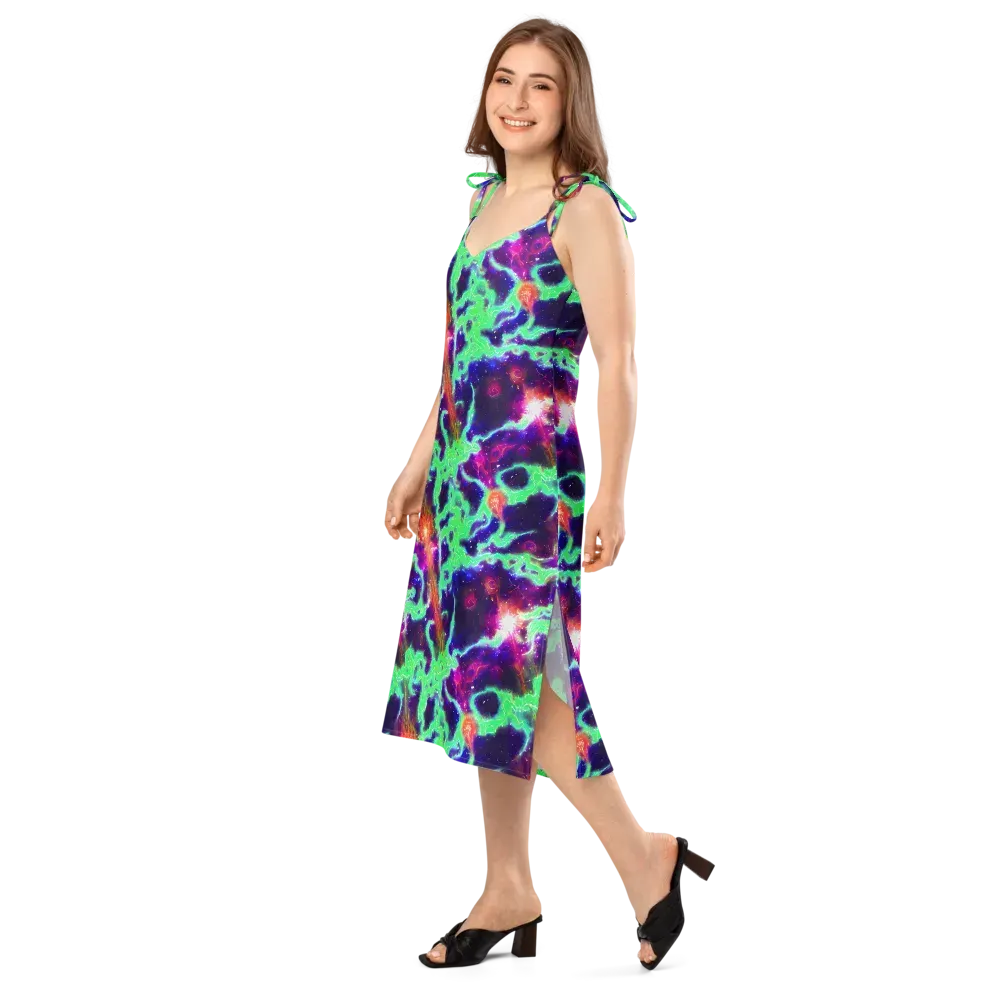 Neon Dragonfield on Slip Dress — Left Front